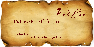 Potoczki Ármin névjegykártya